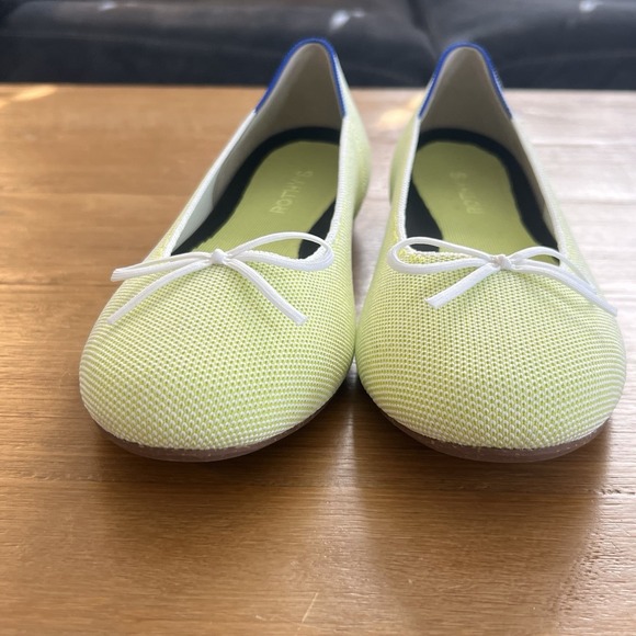 Rothy's The Ballet Flat Chartreuse Green Knit Bow Flats Women's 9.5 Twee Spring - Picture 5 of 7